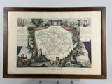 an antique map of the state of pennsylvania in a wooden frame