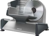 a close up of a slicer on a stand with a knife