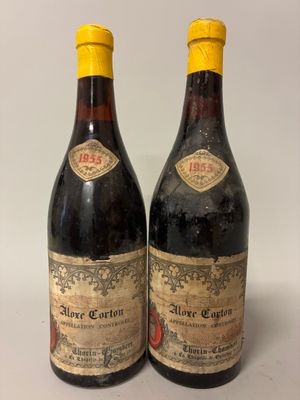 two bottles of wine sitting next to each other on a table