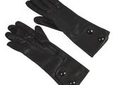 une paire de gants en cuir noir sur fond blanc