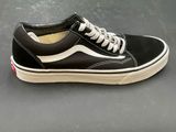 vans old skooler black and white sneakers with white laces