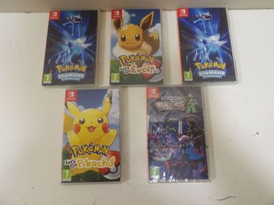 pokemon let ' s go, pikachu and other video games are on display