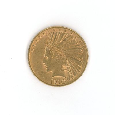 une pièce d'or sur laquelle est représentée une tête d'Indien