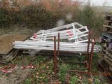 a pile of metal and wood on the ground