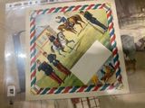 a picture of a postcard with a picture of a man on a horse