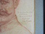 drawing of a man with a mustache and a moustache in a frame