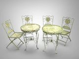 an image of a set of four chairs and a table