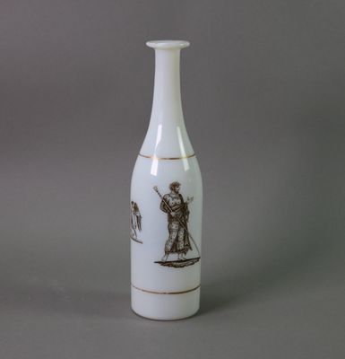 a picture of a vase with a picture of a man and a woman on it