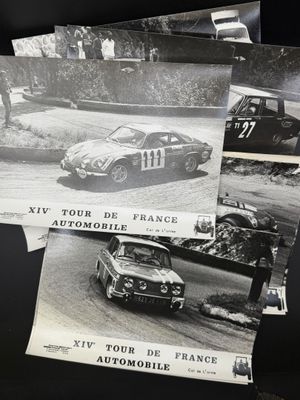 several black and white photographs of a race car and a race car