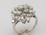 a white gold and diamond cluster ring
