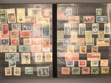a picture of a picture of stamps on the wall