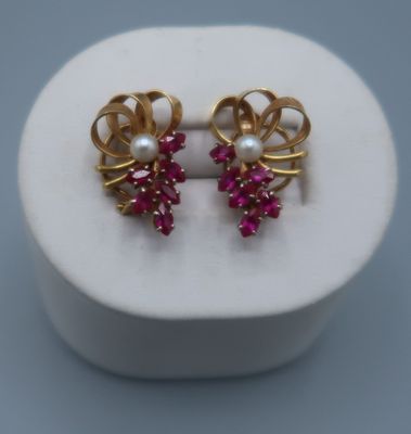 Boucles D'oreilles Boules En Or 18K - Fermoir ALPA - Occasion (à Vérifier)