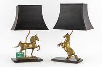 Deknudt (attribué) : paire de lampes de table en bronze repr… (photo 2)
