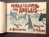 an open book with a picture of a man on a horse drawn carriage