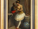 an image of a painting of a woman holding a cat