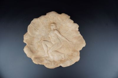 Fernand DUBOIS (1869-1952 ). Plat Nénuphar en céramique à dé…