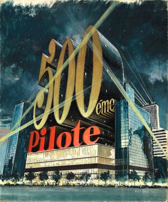 THOS (1935-2020). Couverture magazine pilote 500ème édition.