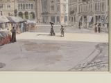 a picture of a painting of a city street