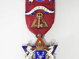 a close up of a medal with a star of david on it