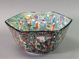 chinese cloise enamel bowl with floral decoration
