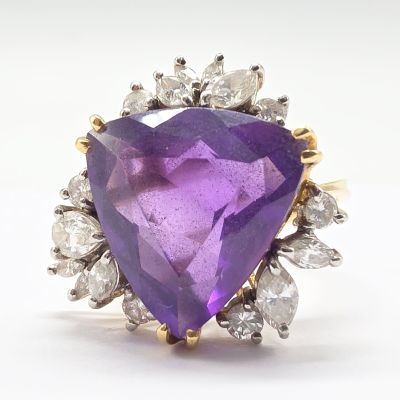 an image of a heart shaped amethorate and diamond ring