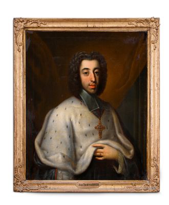 portrait of a man in a white robe with a cross in his hand