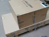 a large box sitting on a pallet in a warehouse