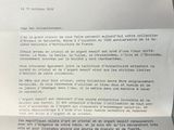 the letter is written in french and english on a piece of paper