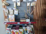 a display of items on the wall in a store