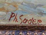 an image of a close up of a painting on a table