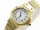 cartier a lady ' s 18ct gold automatic calendar wristwatch