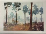 a picture of a picture of a painting of a forest