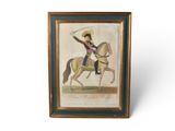 peinture d'un homme à cheval avec une épée à la main