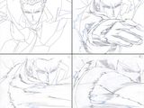 croquis représentant un homme en costume avec un chat sur les genoux