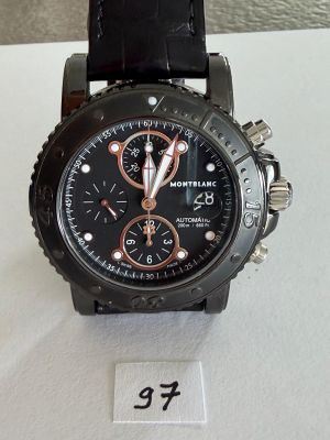 Montre en acier, signée - MONTBLANC - SPORT Black - Ø 44,4mm…