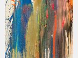 peinture abstraite représentant deux personnes debout devant un fond blanc