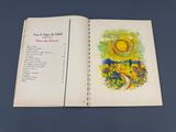 un livre ouvert sur lequel figure l'image d'un soleil