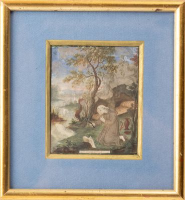 une image d'un tableau représentant un homme et une femme dans un cadre boisé