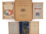 an image of a collection of books on a white surface