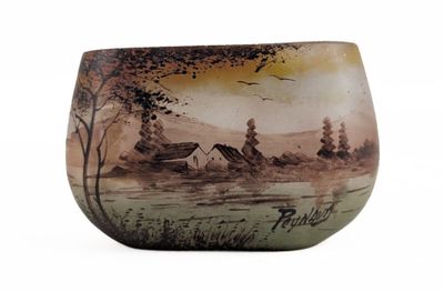 a picture of a vase with a painting on it