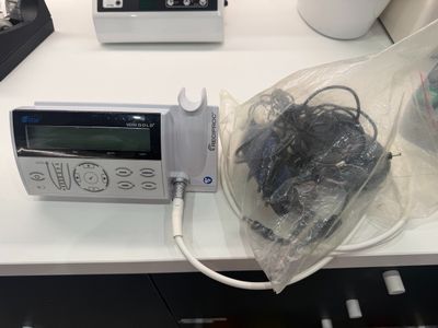a bag that has some kind of electronic device on it