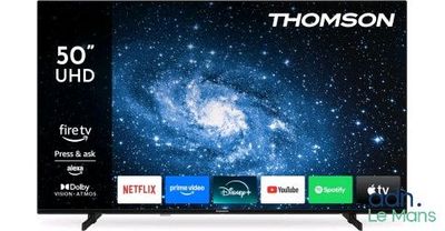 a television showing the new smart tvs on display in a store