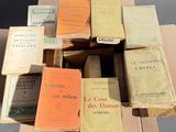 un grand nombre de livres qui se trouvent dans une boîte