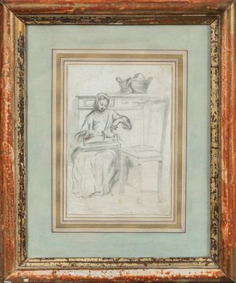 un dessin représentant une femme assise sur une chaise avec un chat