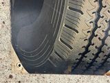 a close up of a tire on the ground