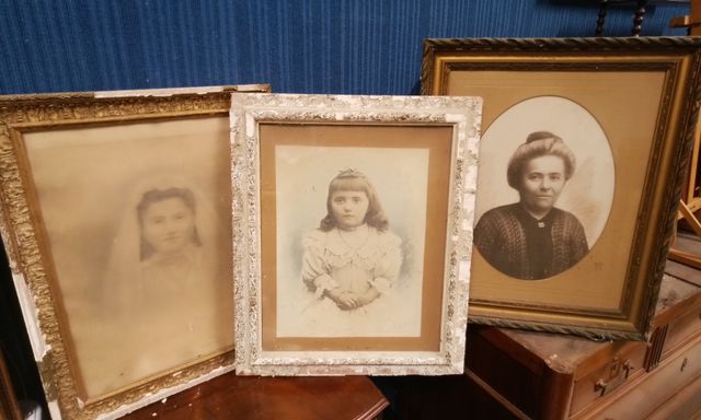 Lot de 3 cadres photos anciennes