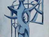 une peinture sur le mur d'un immeuble sur laquelle est perché un oiseau