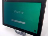 a computer screen with a welcome screen on it