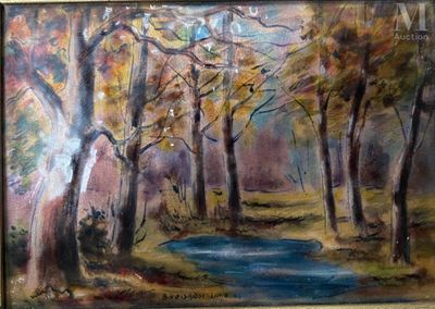 LIMOGES Paysage Peinture à l'émail sur cuivre Signé au milie…