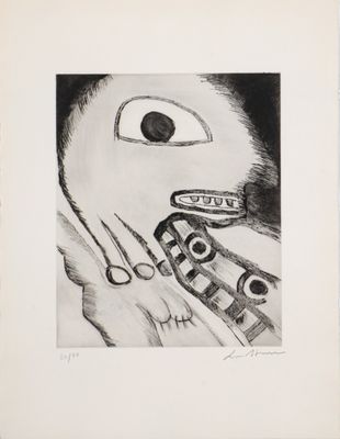 une image représentant un dessin en noir et blanc du visage d'une personne